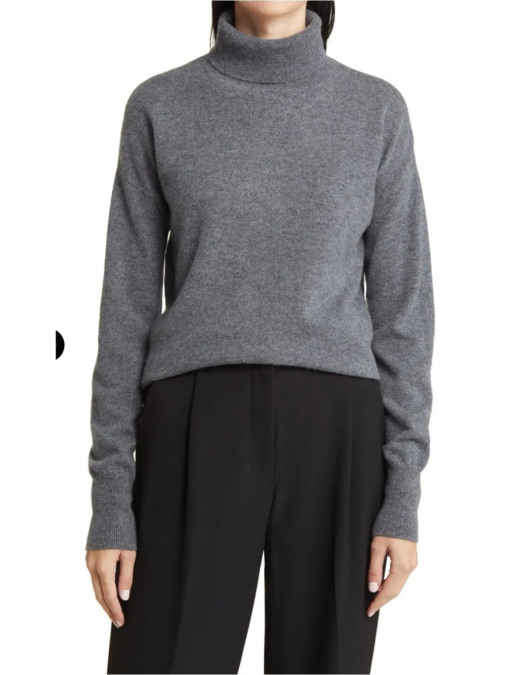 Classic Gray Turtleneck Sweater - Women's Crew